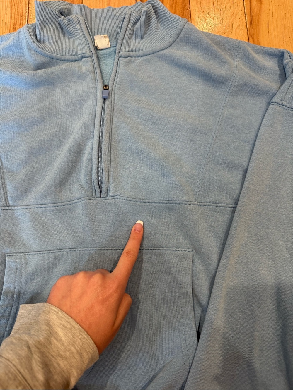 Yogalicious Women's Light Blue Half-Zip Pullover Sweatshirt - Picture 6 of 6